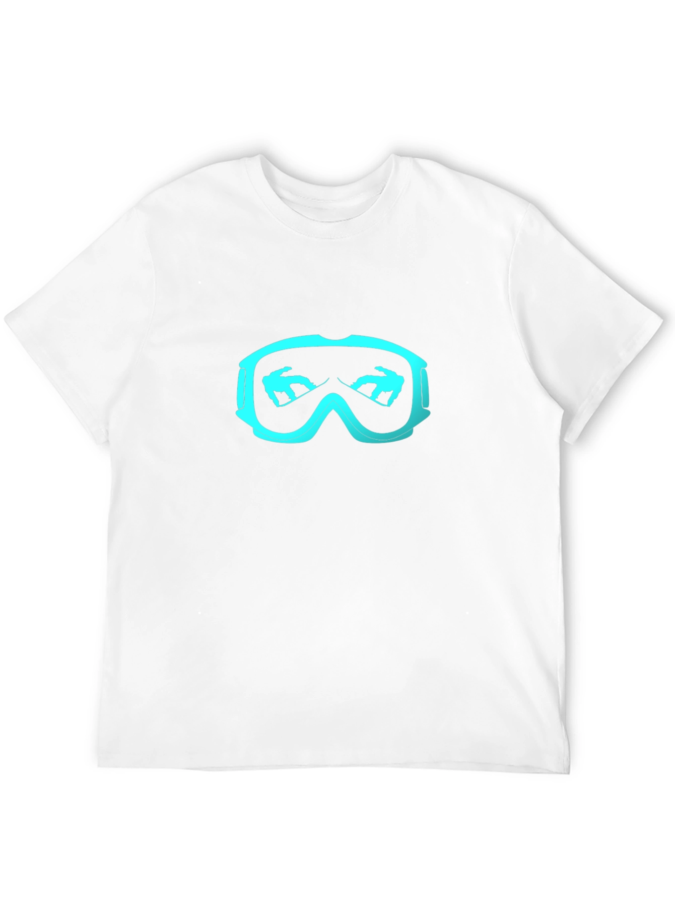 Camiseta Negra Esquí Gafas Nieve Hombre