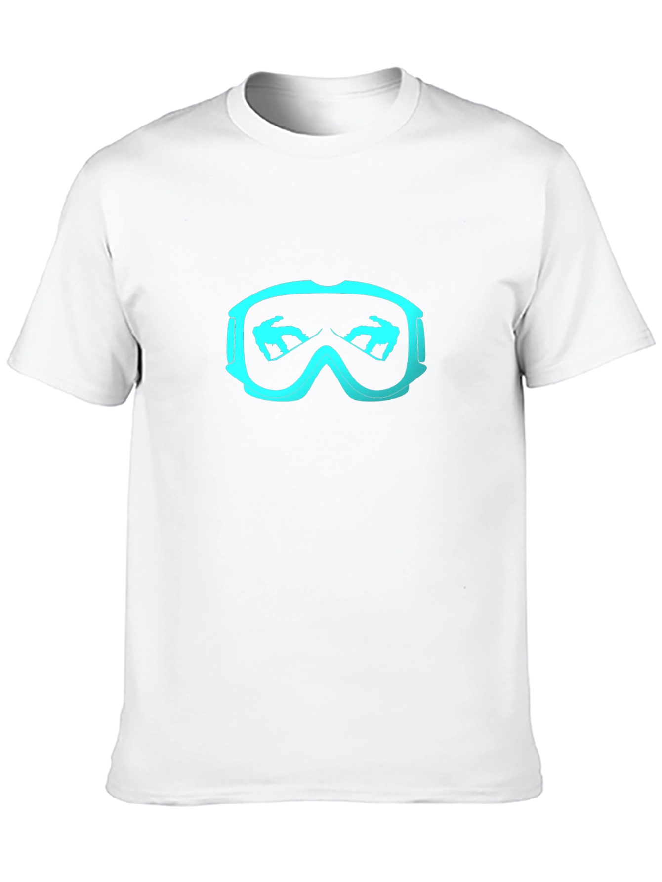 Camiseta Negra Esquí Gafas Nieve Hombre