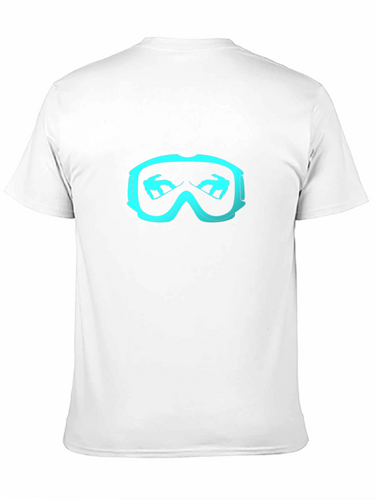 Camiseta Negra Esquí Gafas Nieve Hombre