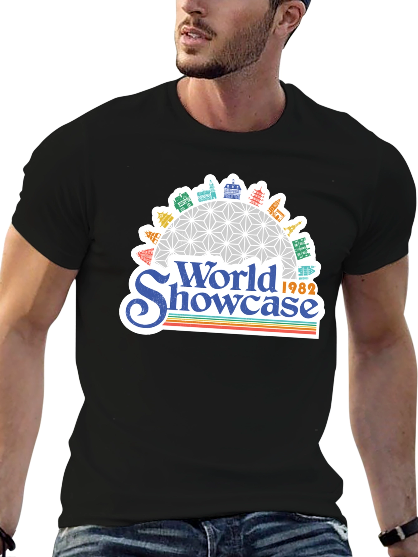 Camiseta Negra Clásica World Showcase 1982