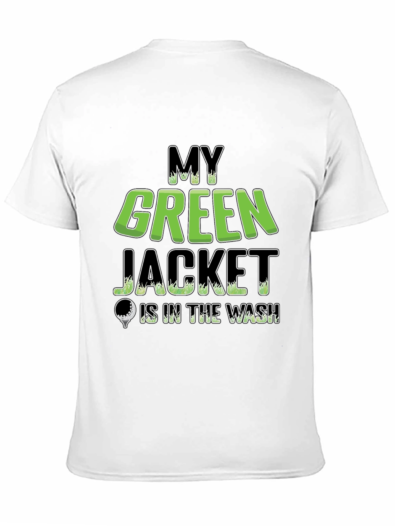 Camiseta Negra con Diseño de Golf My Green Jacket