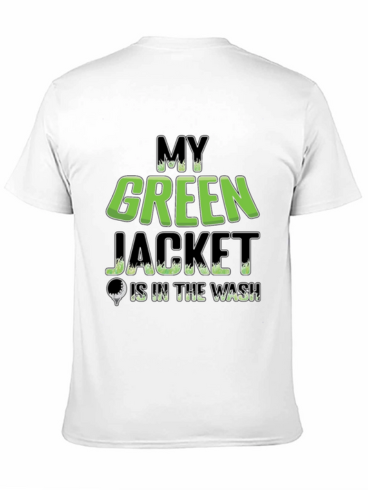 Camiseta Negra con Diseño de Golf My Green Jacket