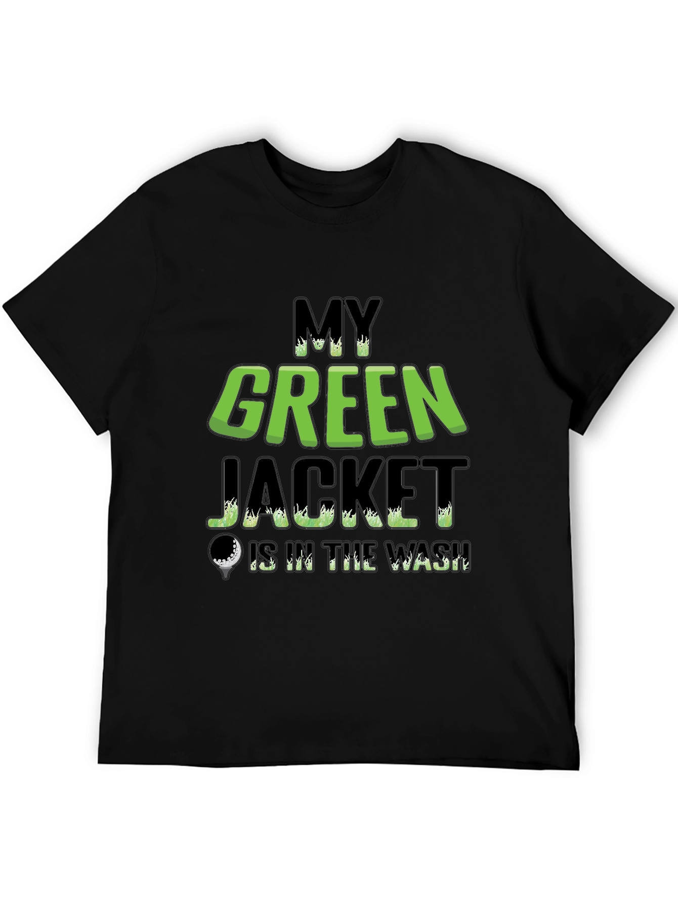 Camiseta Negra con Diseño de Golf My Green Jacket