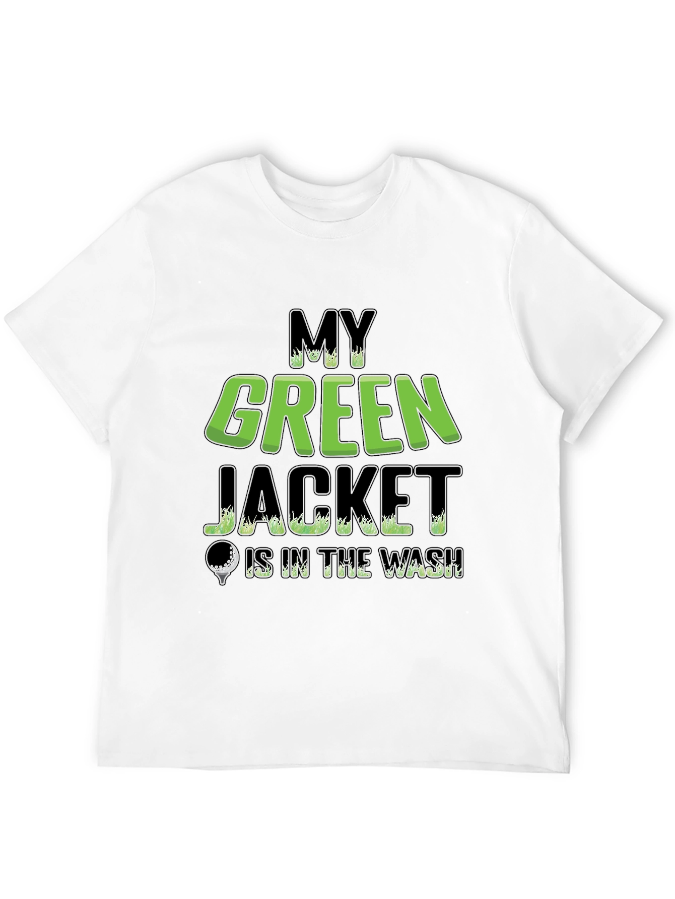 Camiseta Negra con Diseño de Golf My Green Jacket