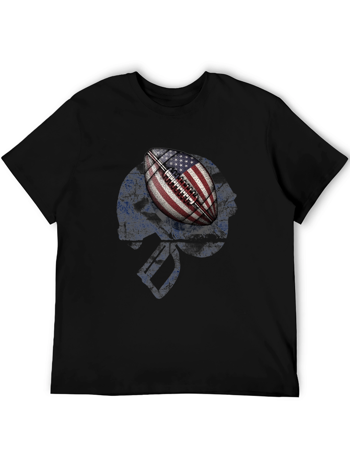 Camiseta Negra con Diseño de Fútbol Americano USA