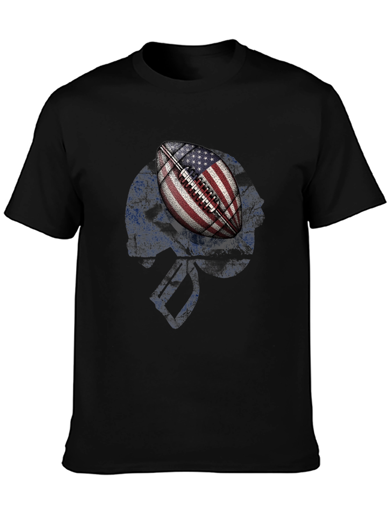 Camiseta Negra con Diseño de Fútbol Americano USA