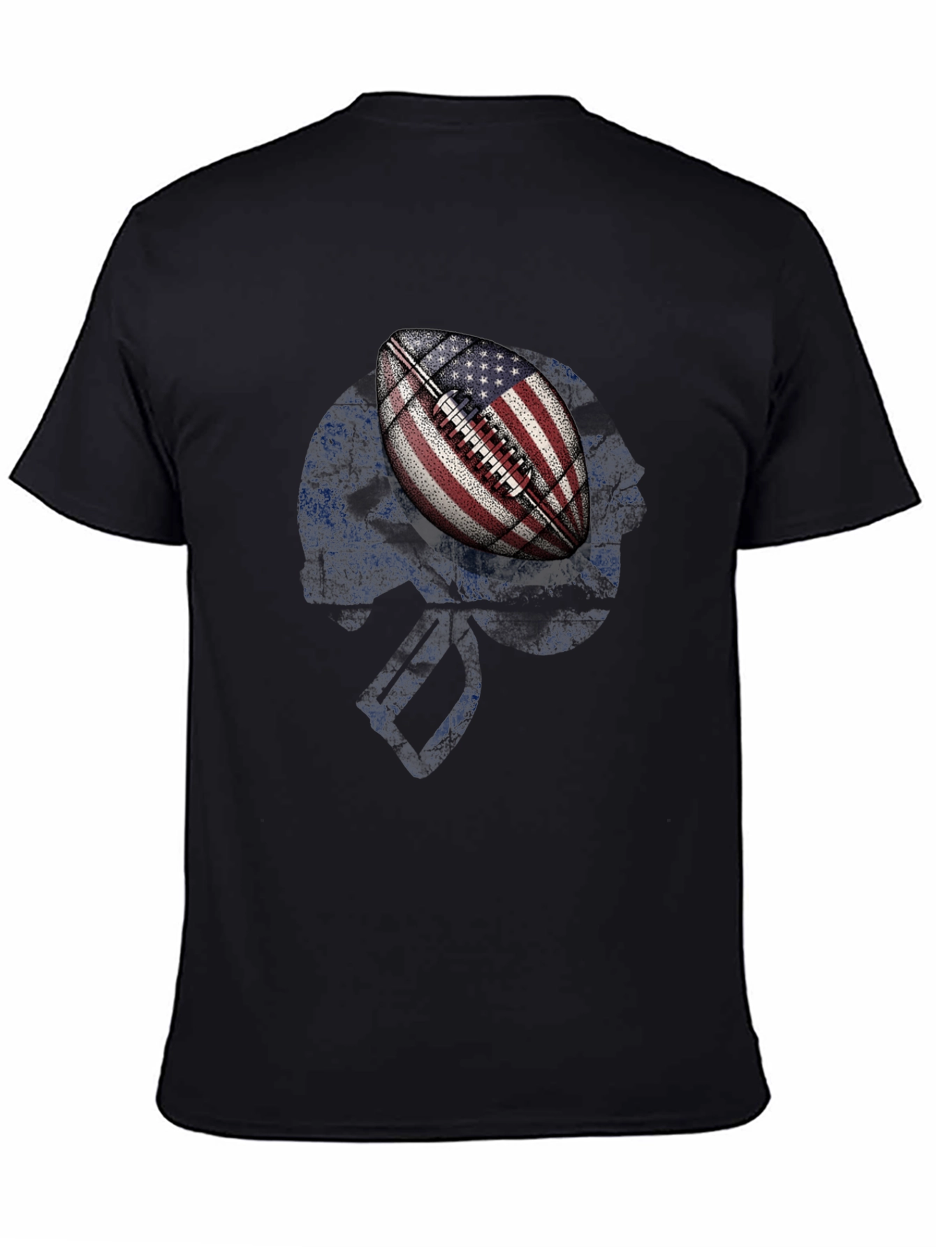 Camiseta Negra con Diseño de Fútbol Americano USA