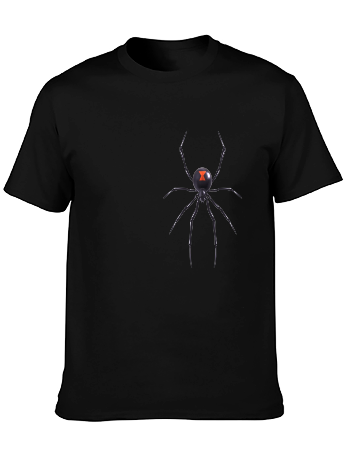 Camiseta Negra con Diseño de Araña Viuda Negra