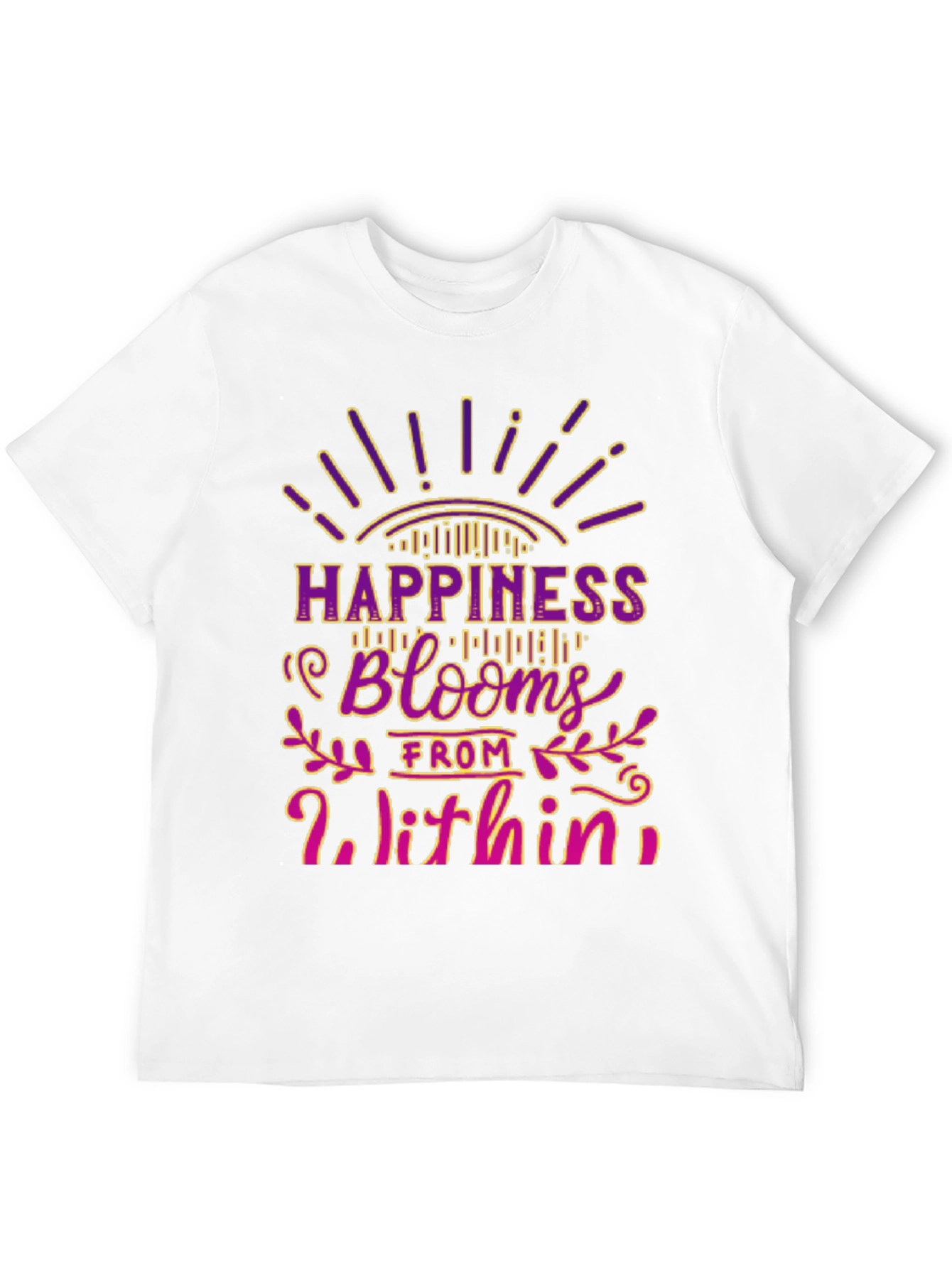 Camiseta Negra La Felicidad Florece Desde Dentro