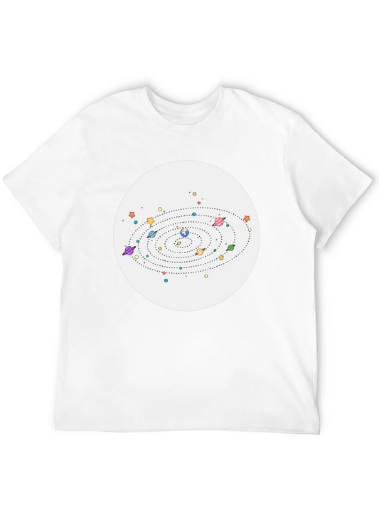 Camiseta Negra con Diseño Sistema Solar