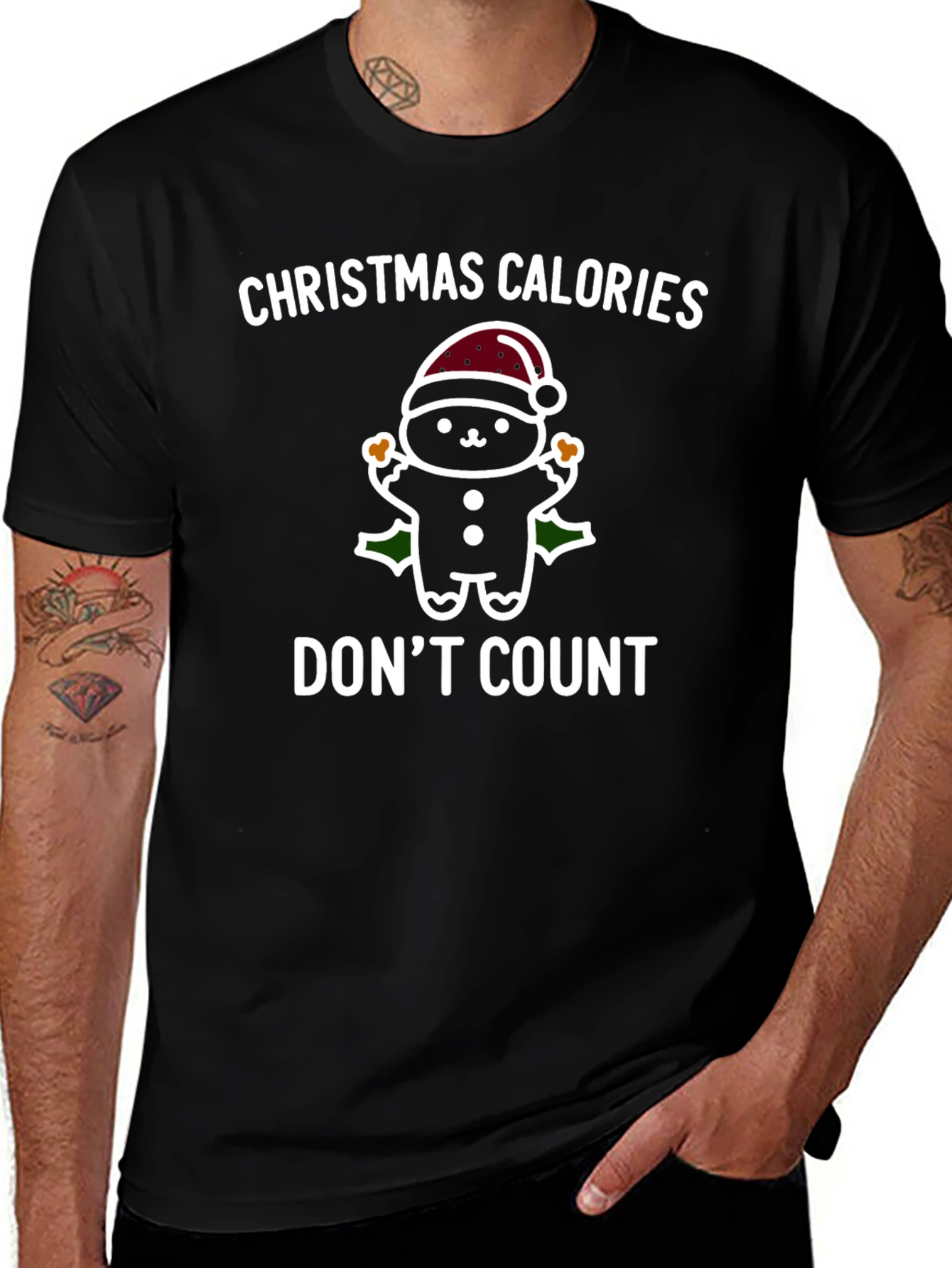 Camiseta Navideña Calorías Navideñas No Cuentan