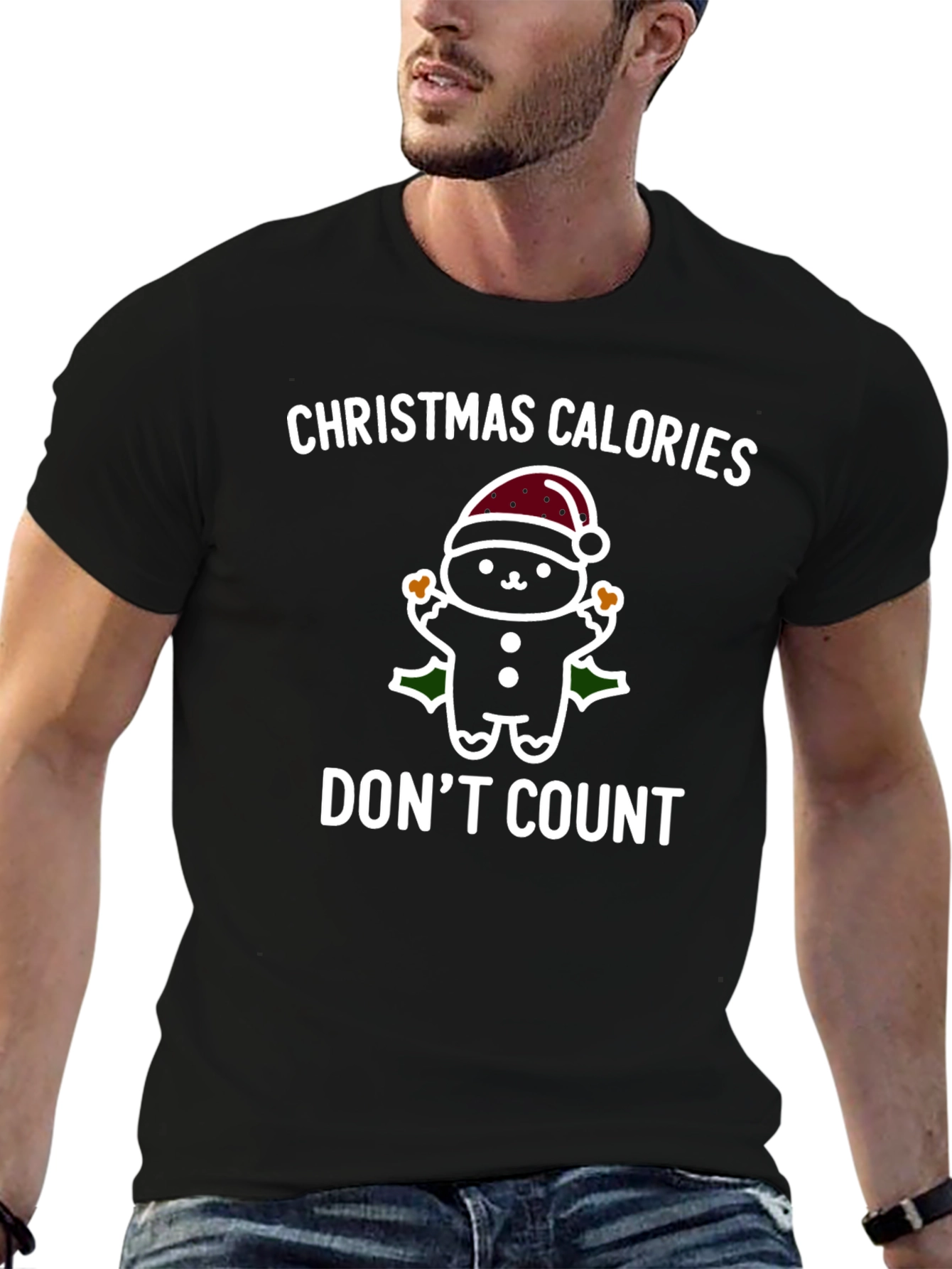 Camiseta Navideña Calorías Navideñas No Cuentan