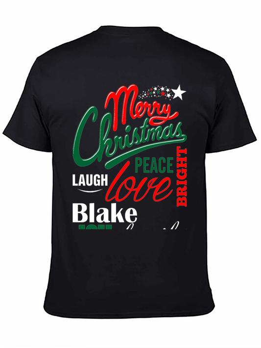 Camiseta Navideña Personalizada - Merry Christmas Blake