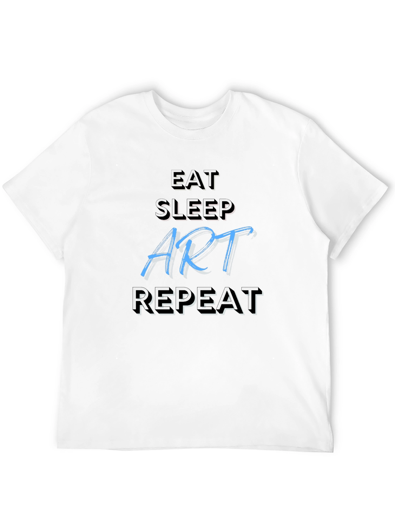 Camiseta Negra Artística: Come Duerme Arte Repite