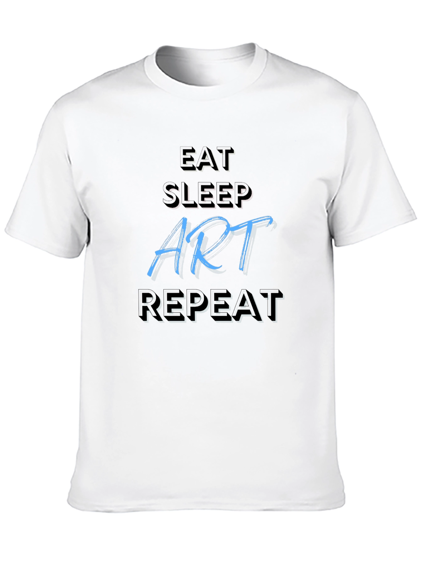 Camiseta Negra Artística: Come Duerme Arte Repite