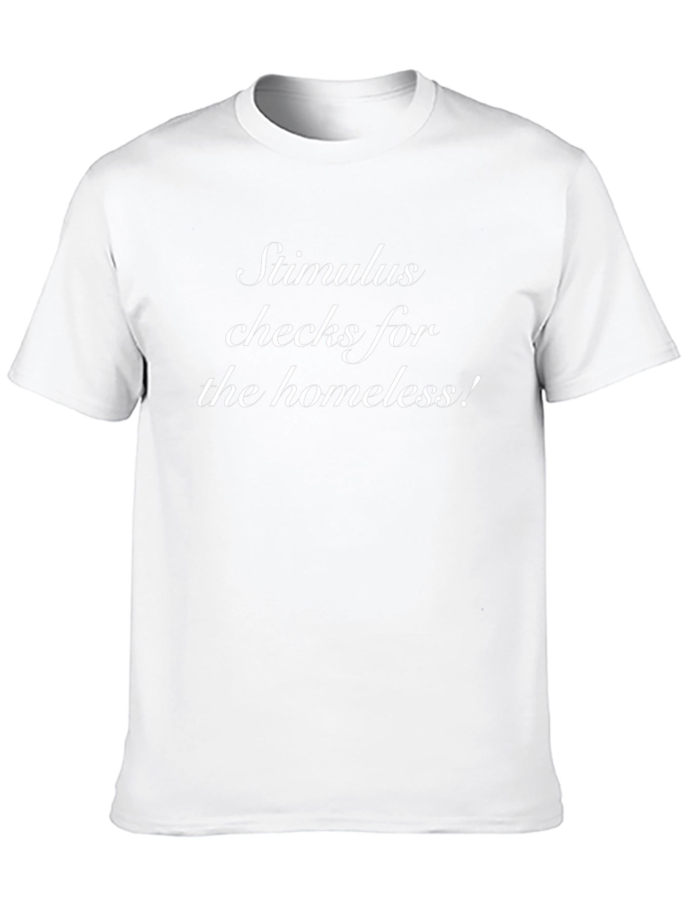 Camiseta Hombre Negra Cheques Estímulo para los Sin Techo