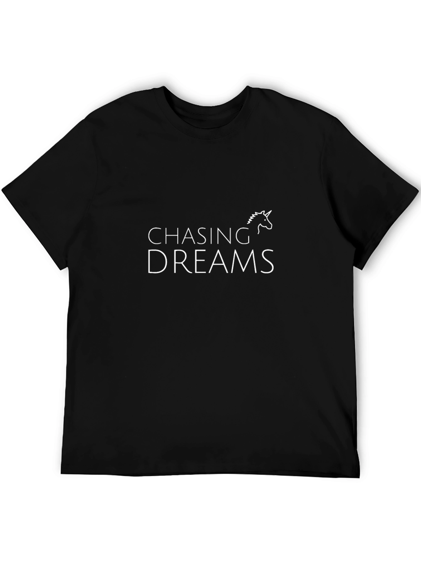 Camiseta Negra Chasing Dreams con Unicornio