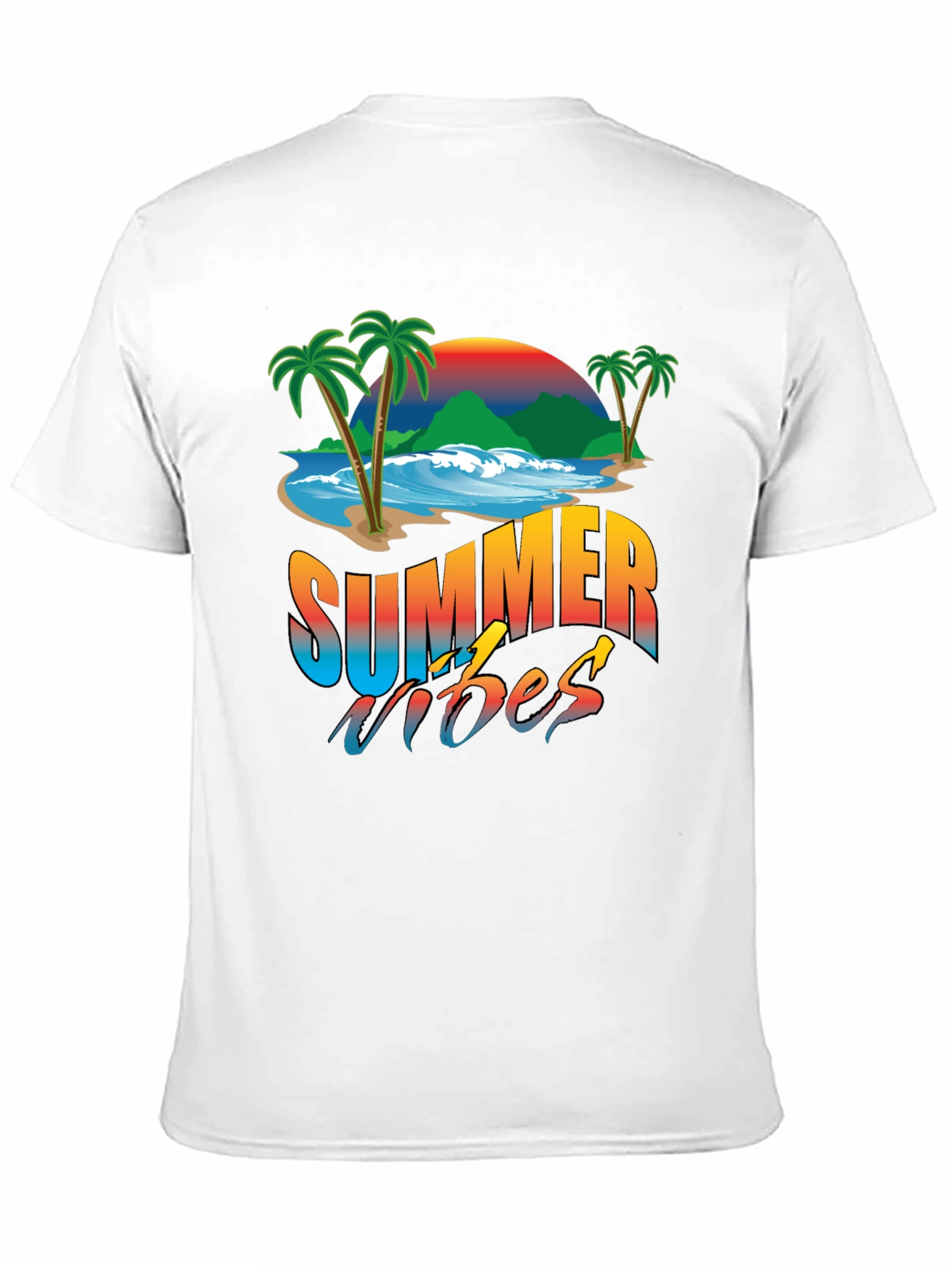Camiseta Negra Estampada Summer Vibes