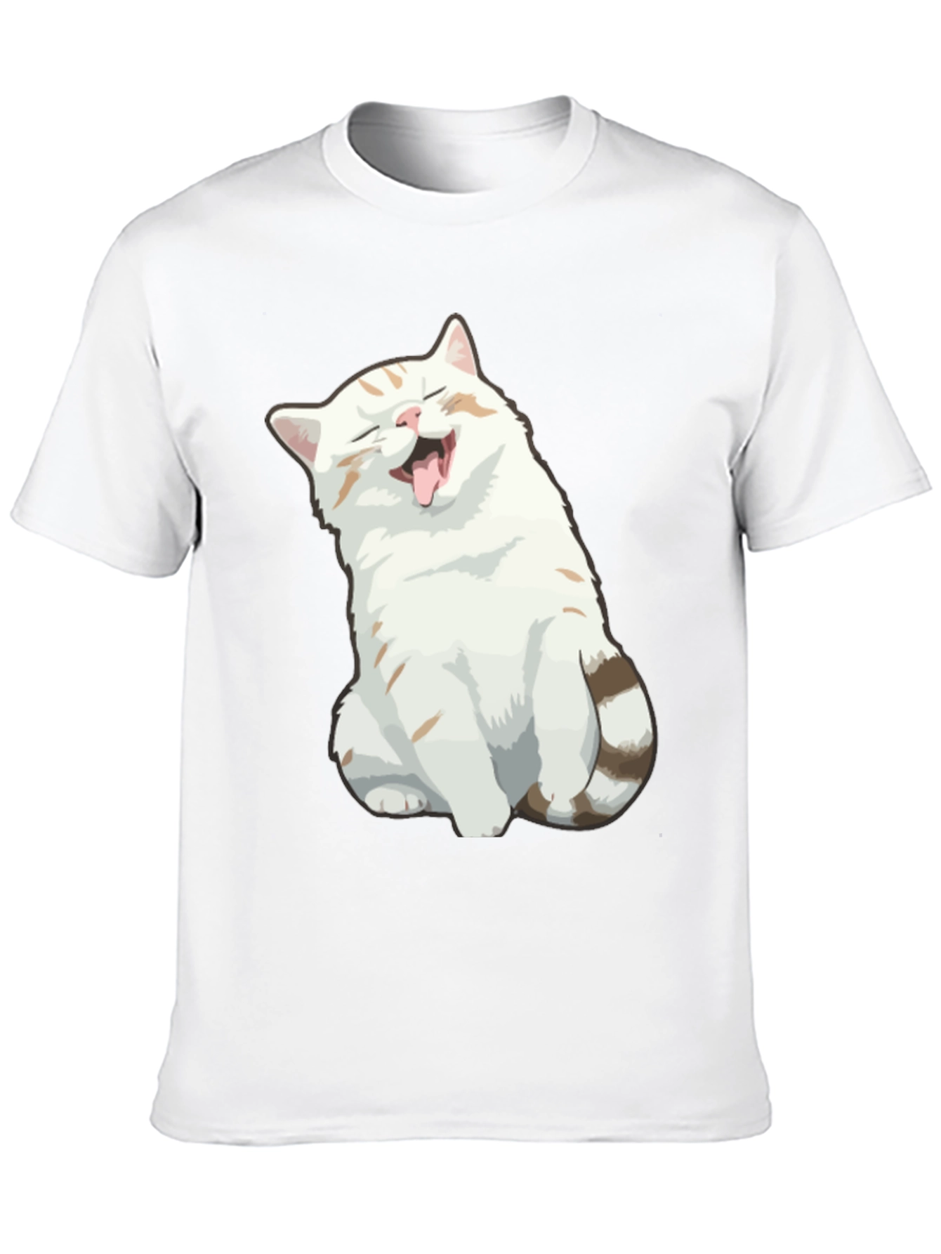 Camiseta Negra con Gato Sonriente