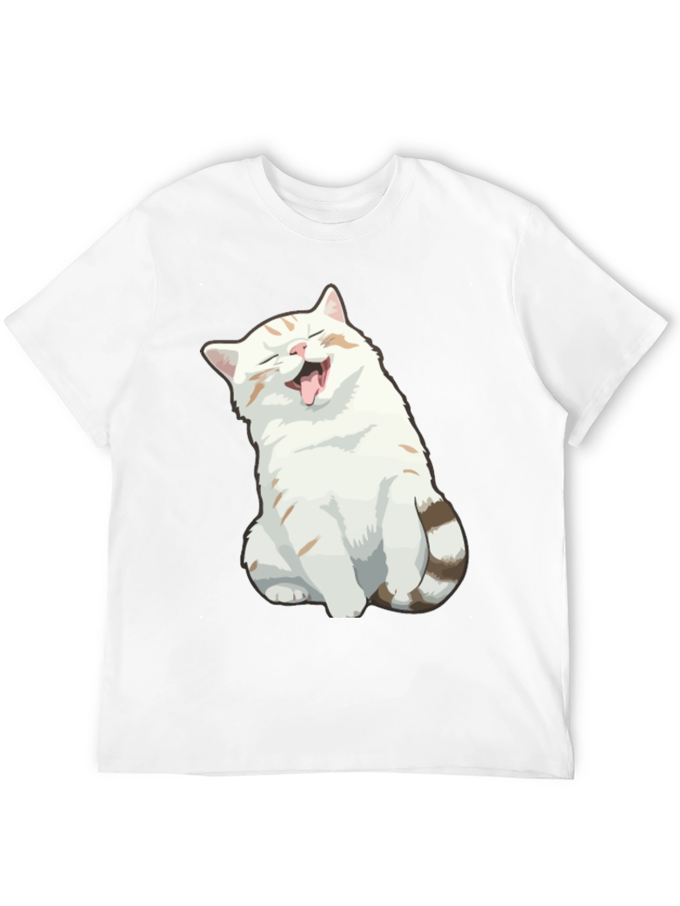 Camiseta Negra con Gato Sonriente