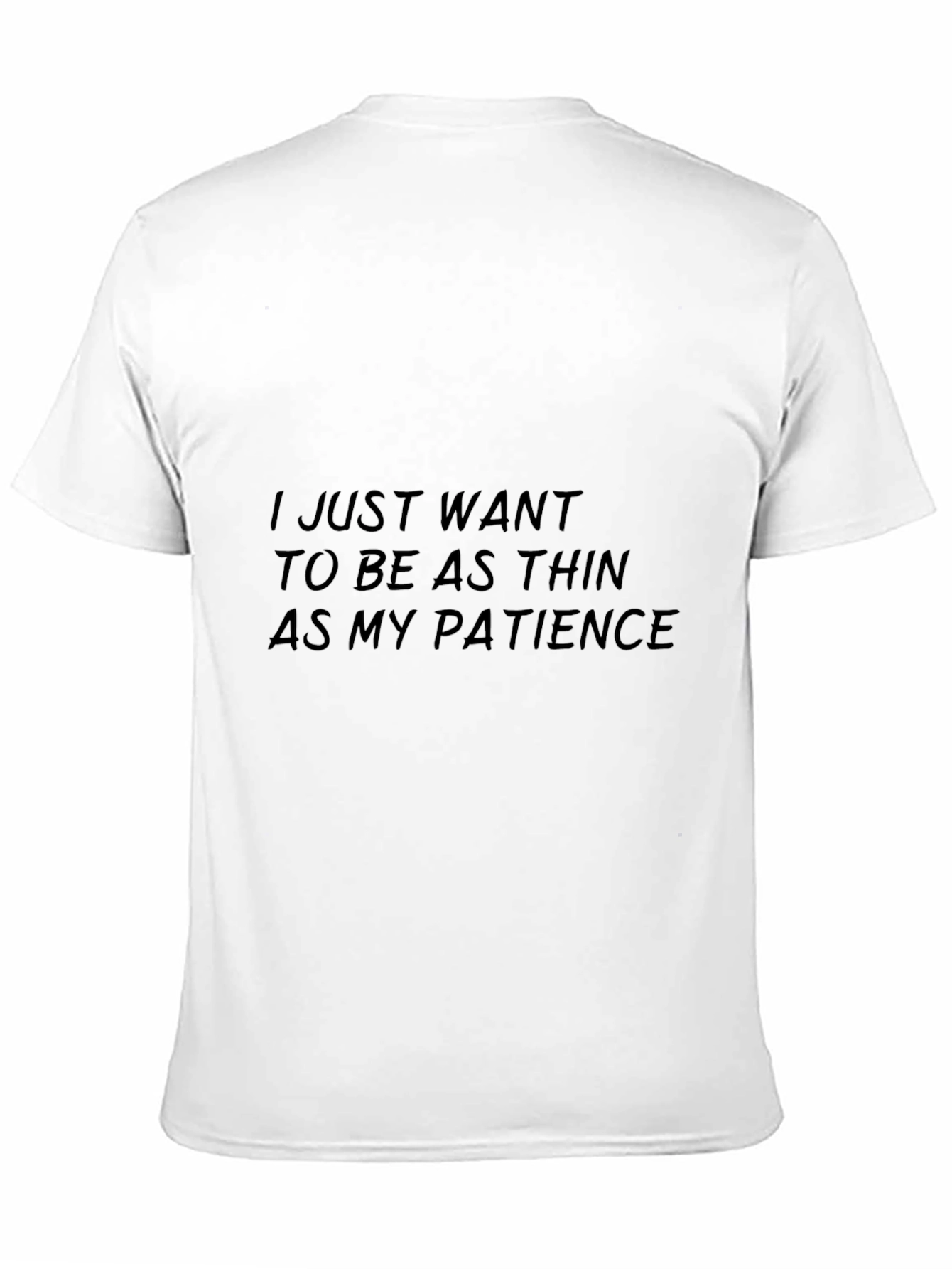 Camiseta Negra: Delgadez y Paciencia