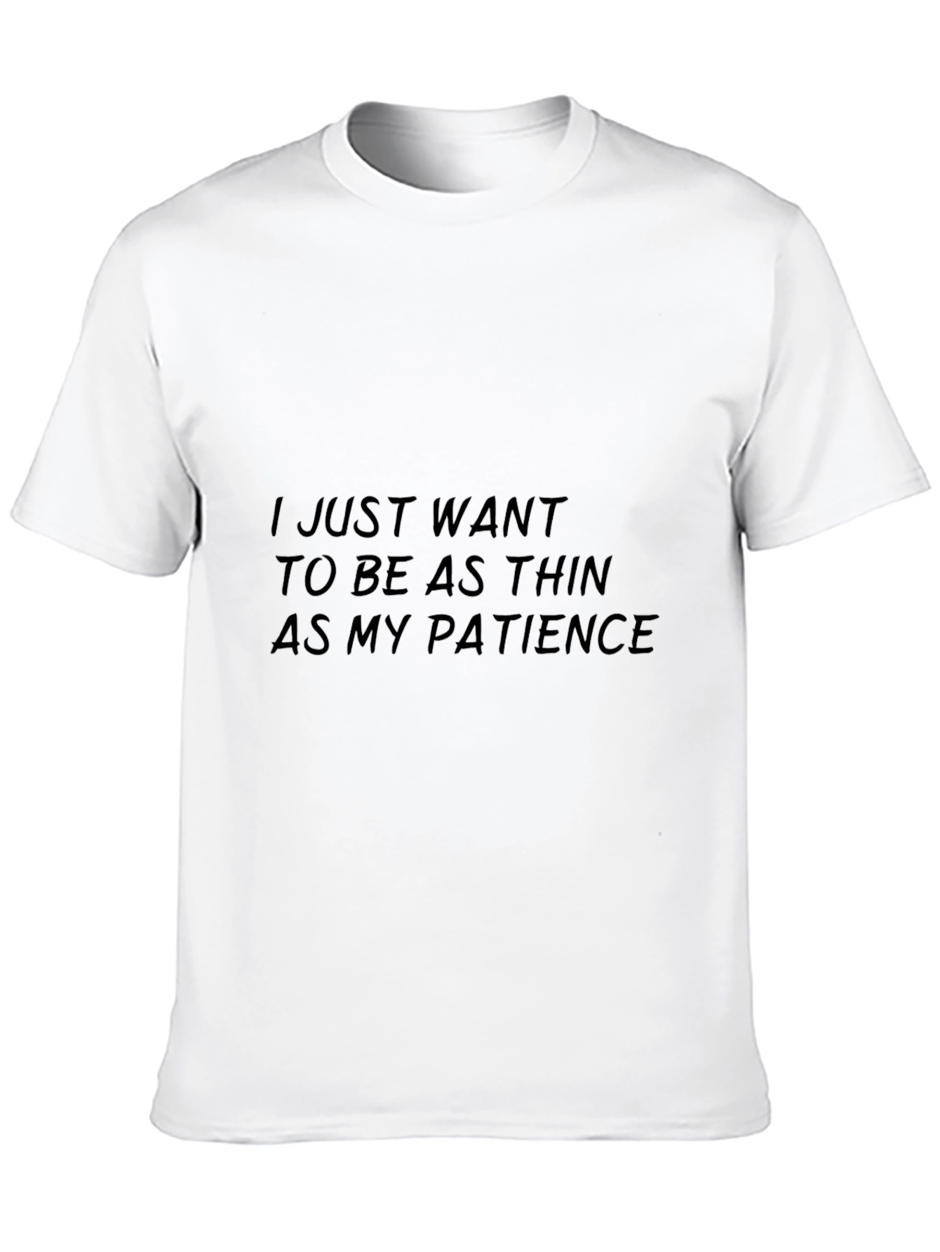 Camiseta Negra: Delgadez y Paciencia