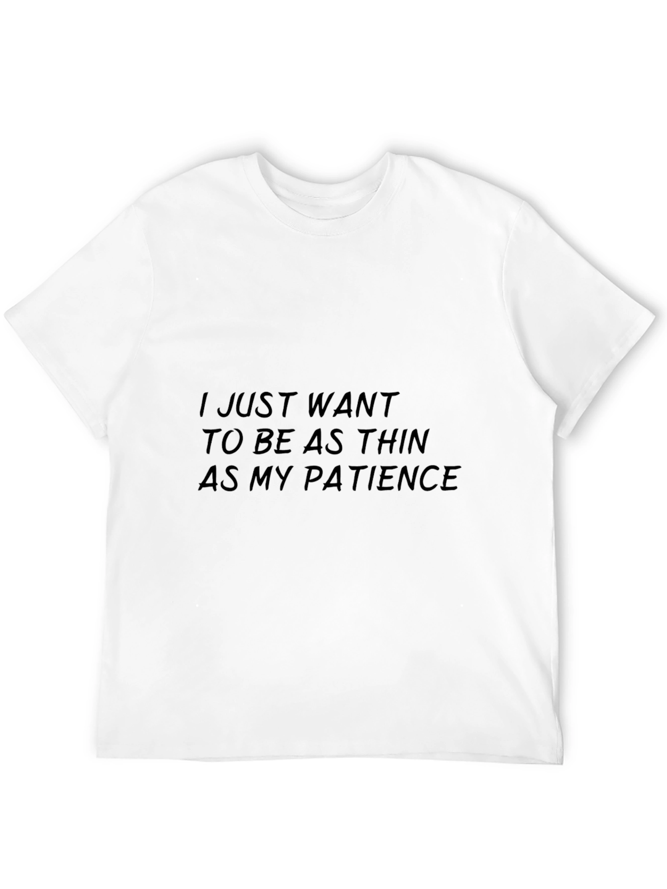 Camiseta Negra: Delgadez y Paciencia