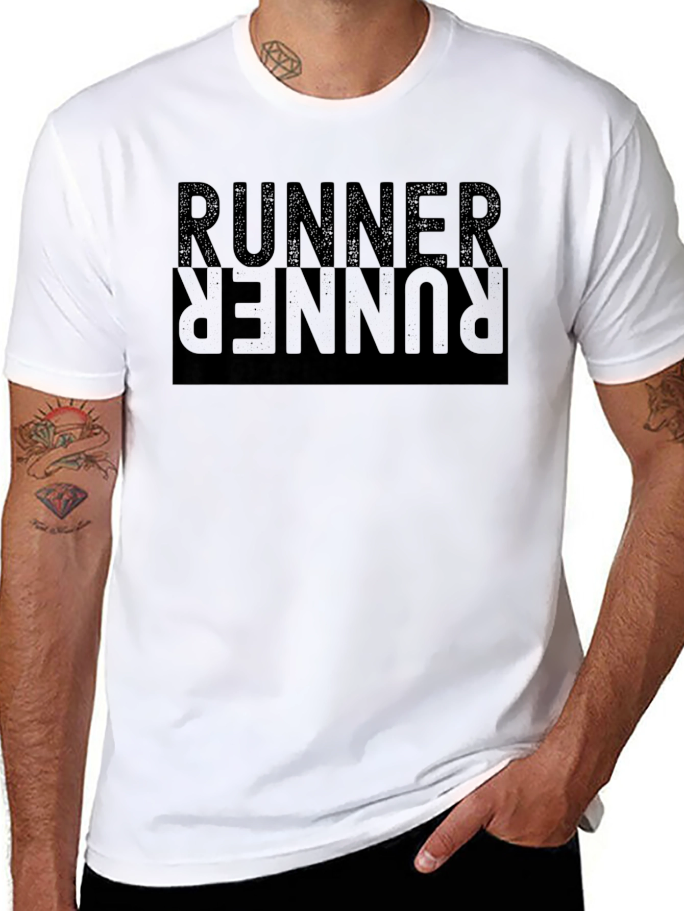 Camiseta Negra Deportiva Runner para Hombre