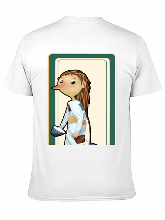 Camiseta Negra con Diseño Animado Único