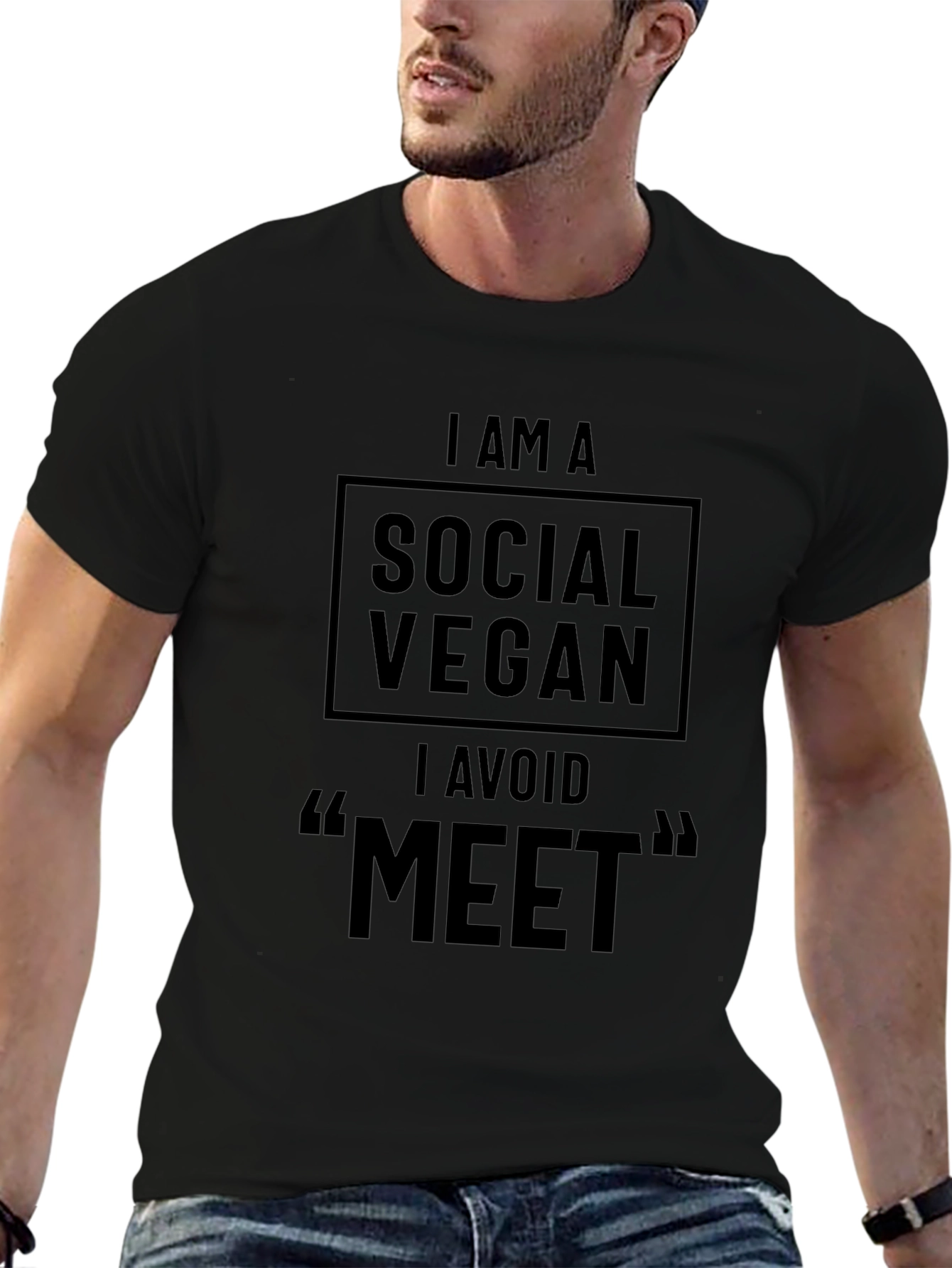 Camiseta Negra: Soy un Vegano Social