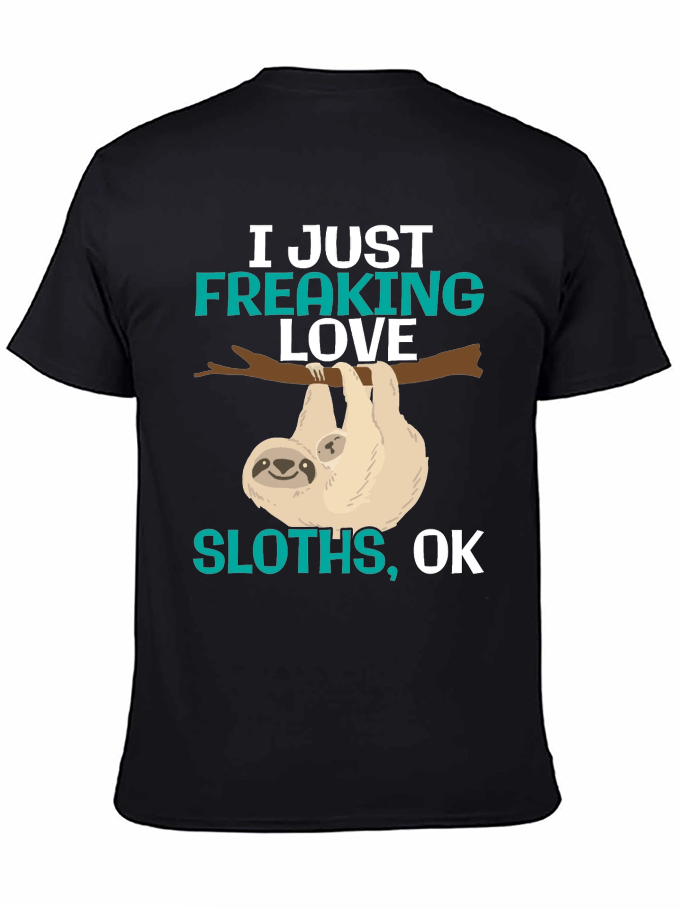 Camiseta Negra con Diseño de Perezosos