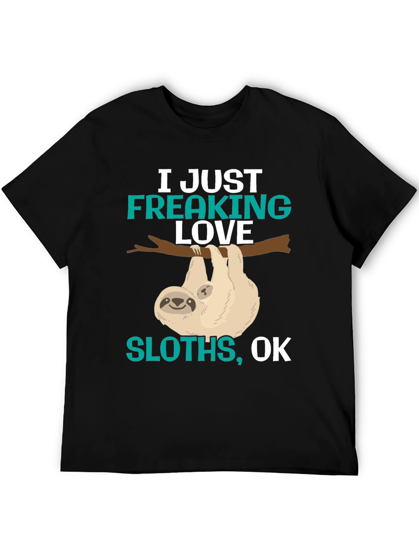 Camiseta Negra con Diseño de Perezosos