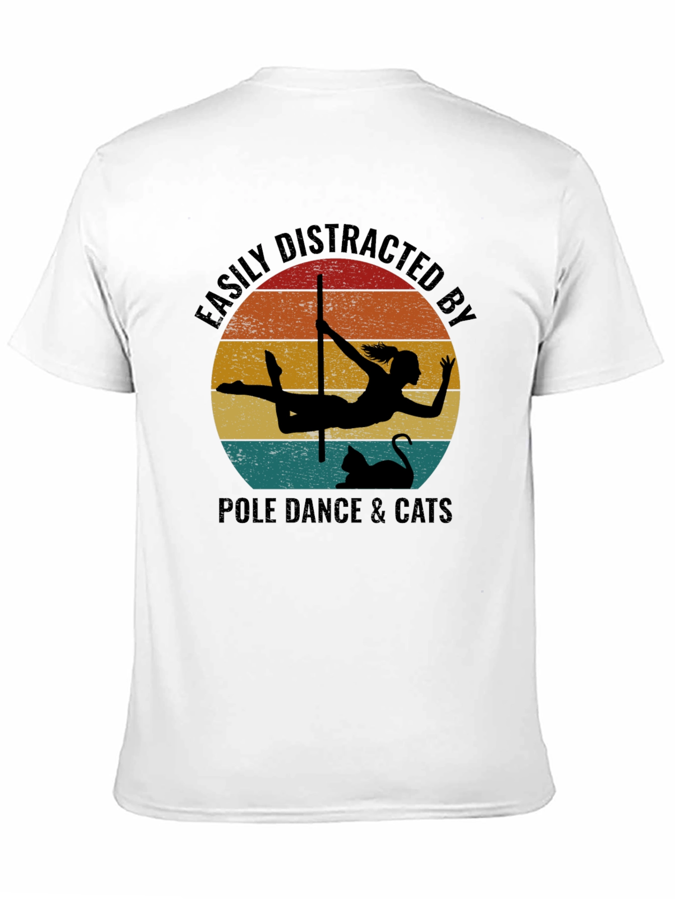 Camiseta Negra: Pole Dance & Gatos