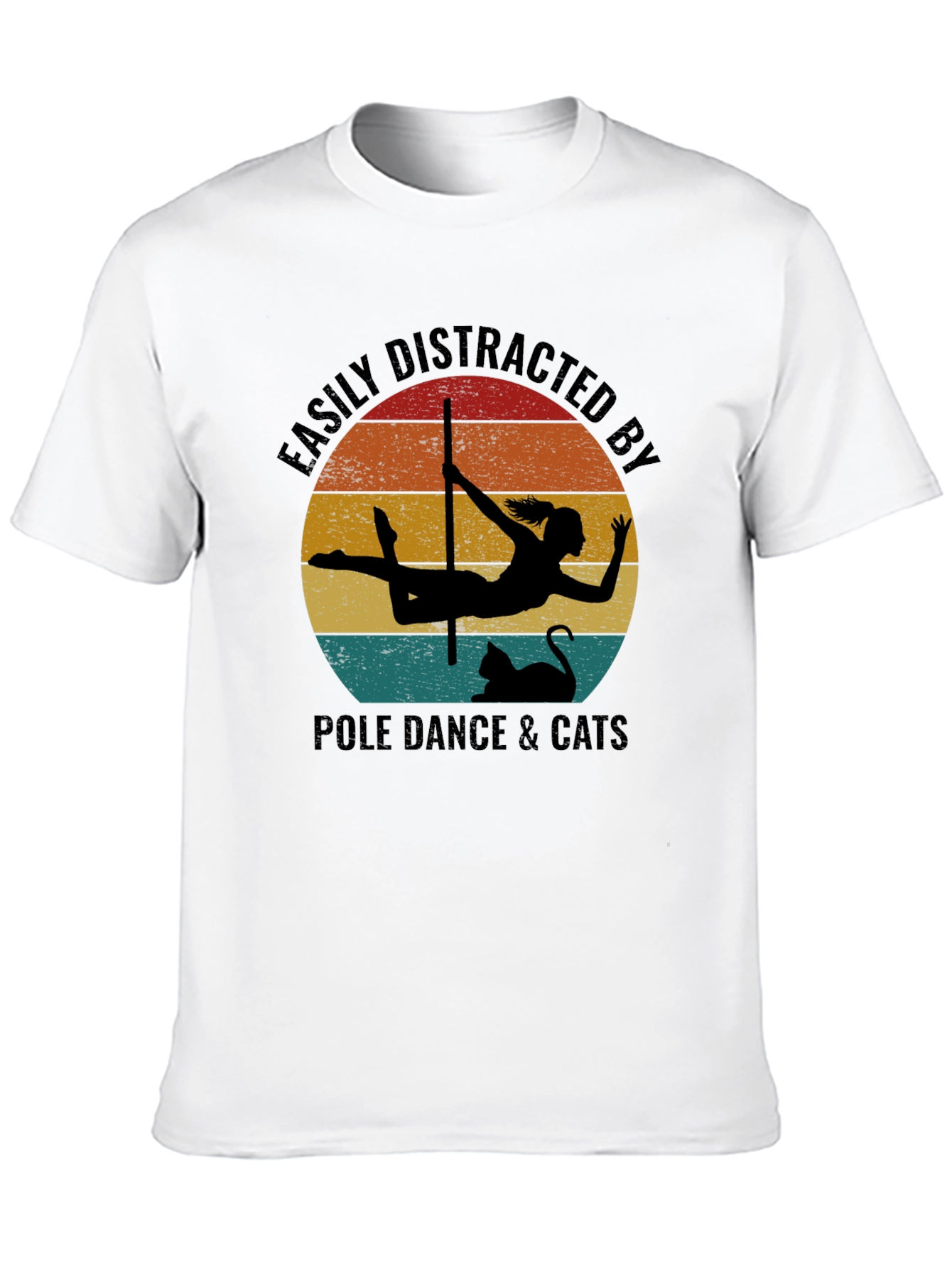 Camiseta Negra: Pole Dance & Gatos