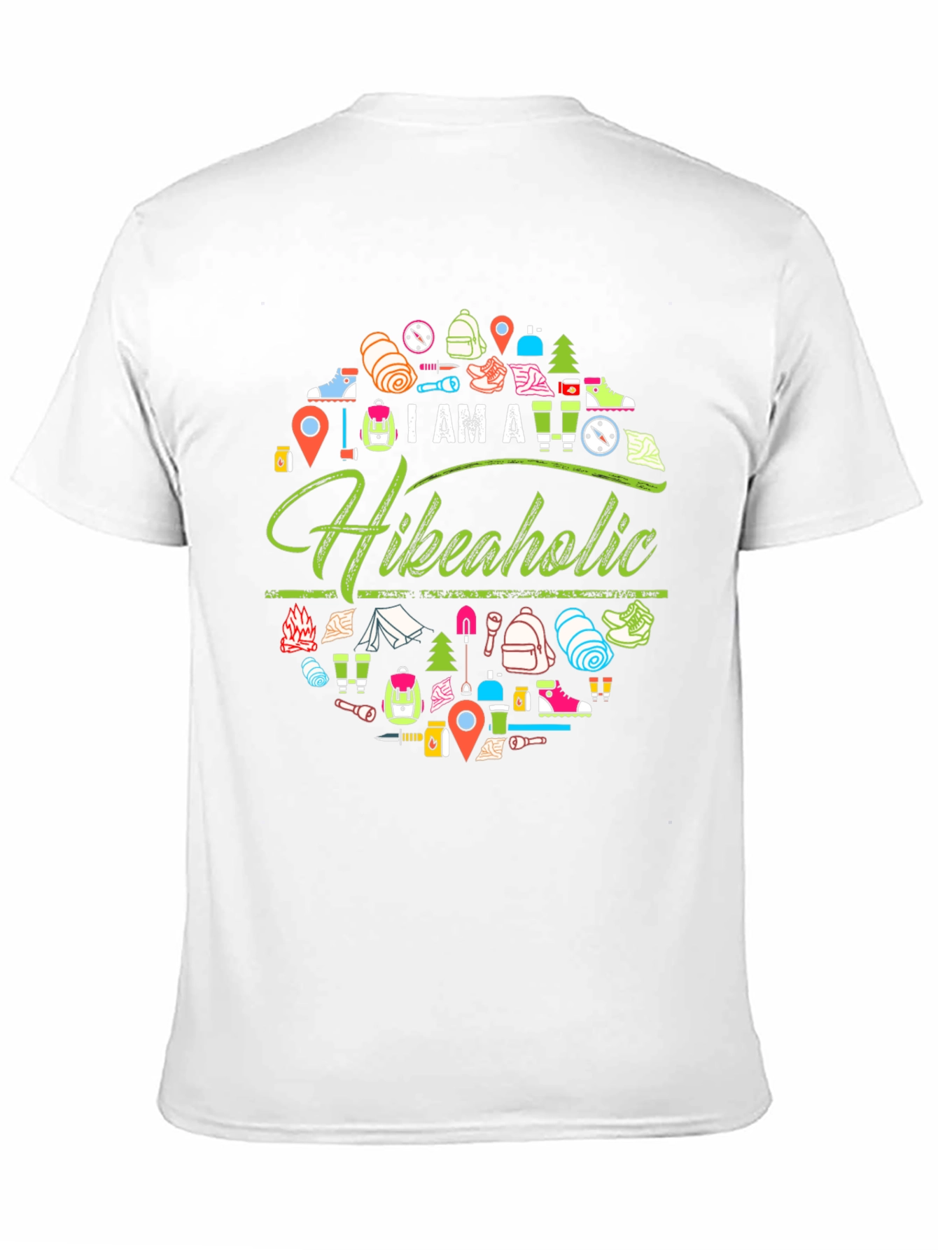 Camiseta Negra Hikeaholic para Amantes del Senderismo