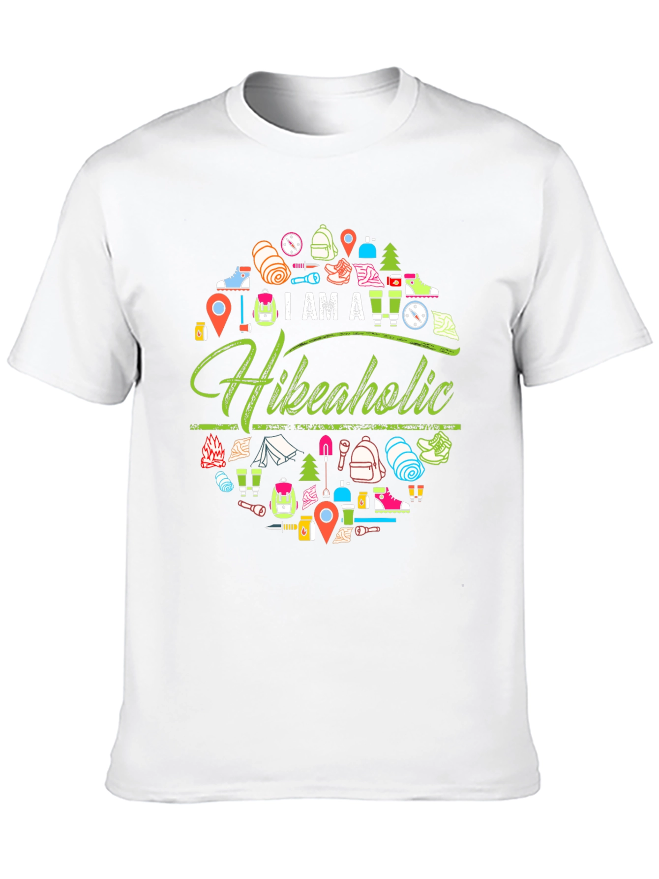 Camiseta Negra Hikeaholic para Amantes del Senderismo