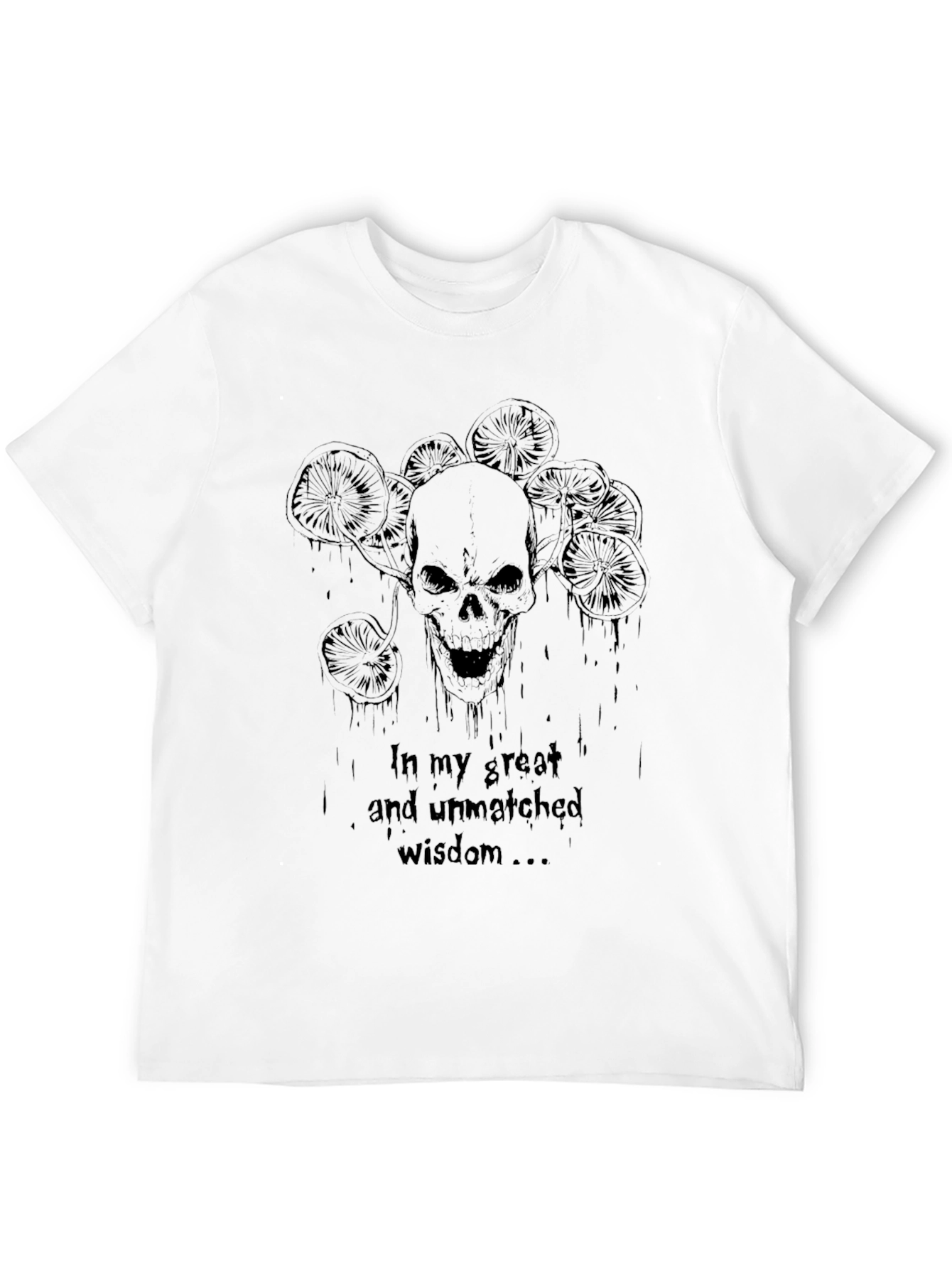 Camiseta Negra con Diseño de Cráneo y Frase