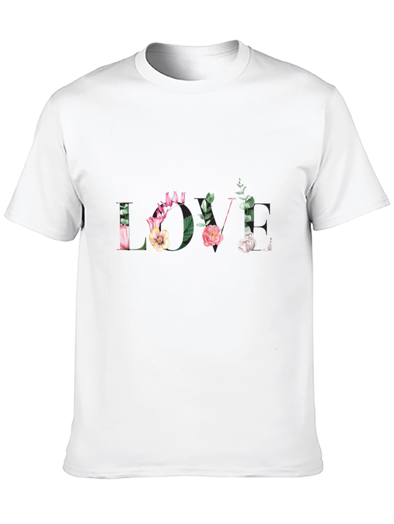 Camiseta Negra Floral Amor para Hombre
