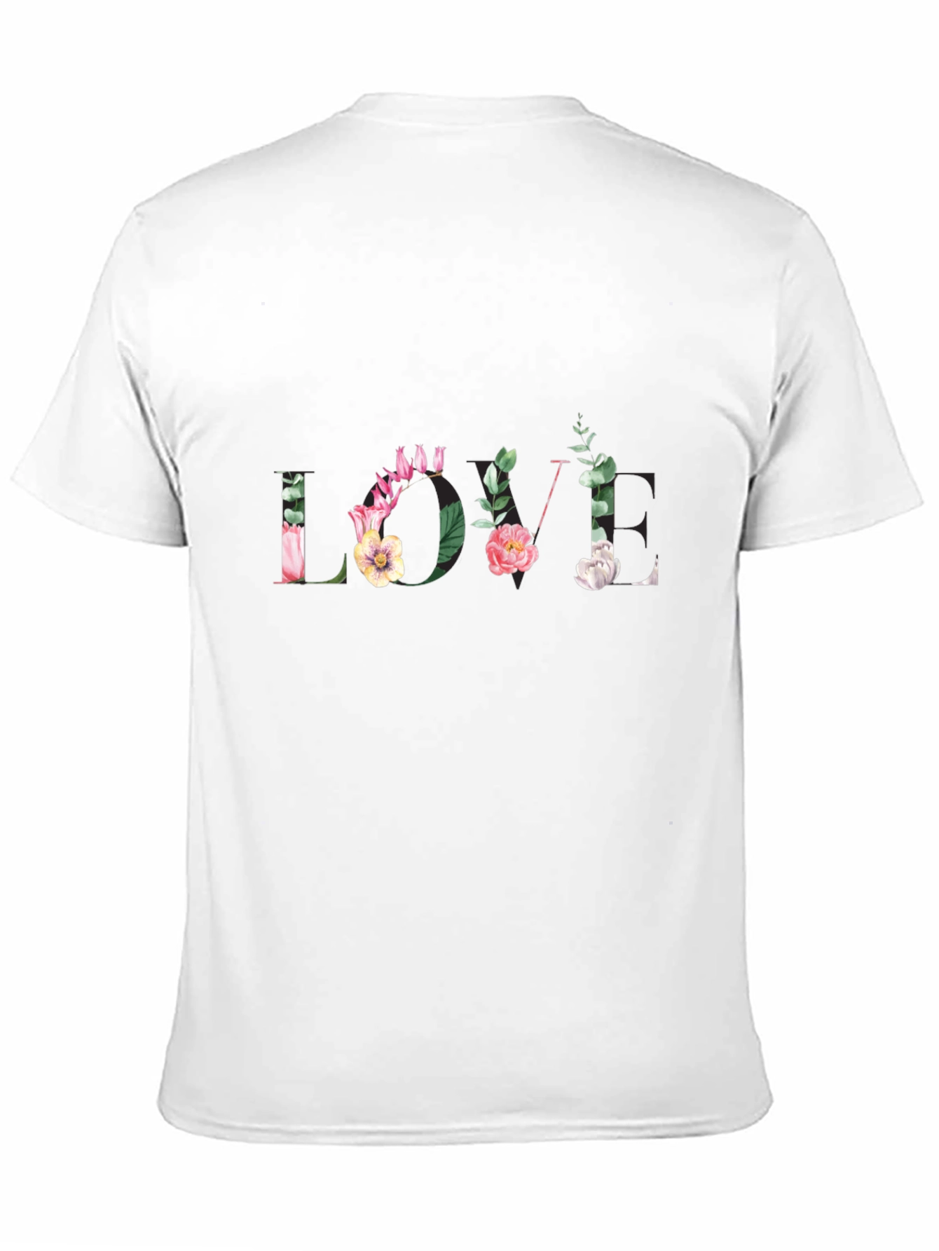 Camiseta Negra Floral Amor para Hombre