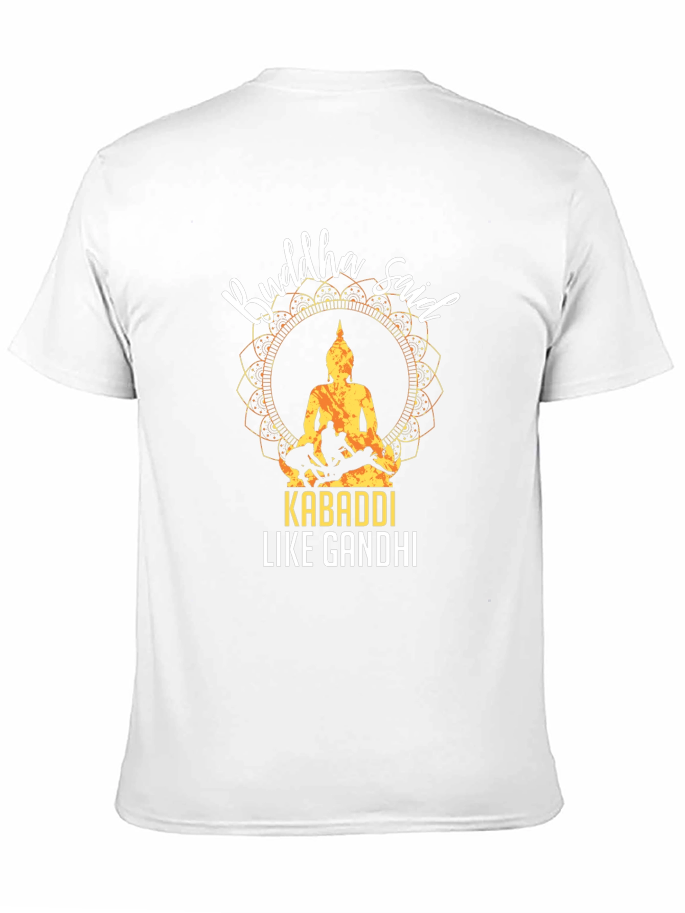 Camiseta Negra Buddha Said Kabaddi Like Gandhi