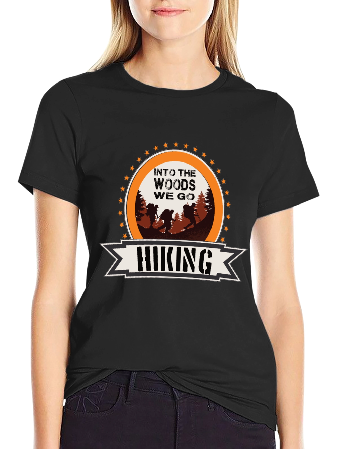 Camiseta Negra de Senderismo Into The Woods