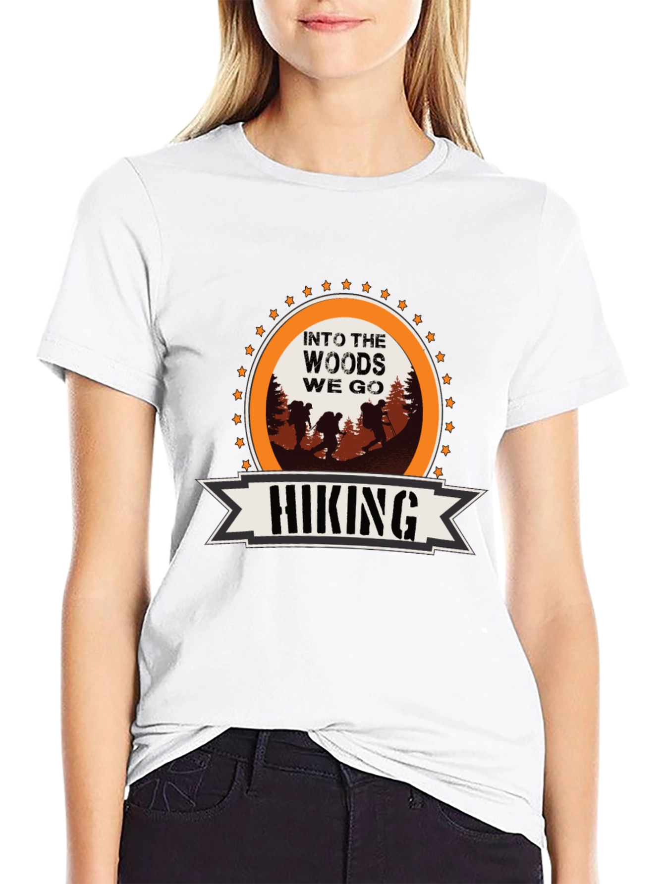 Camiseta Negra de Senderismo Into The Woods