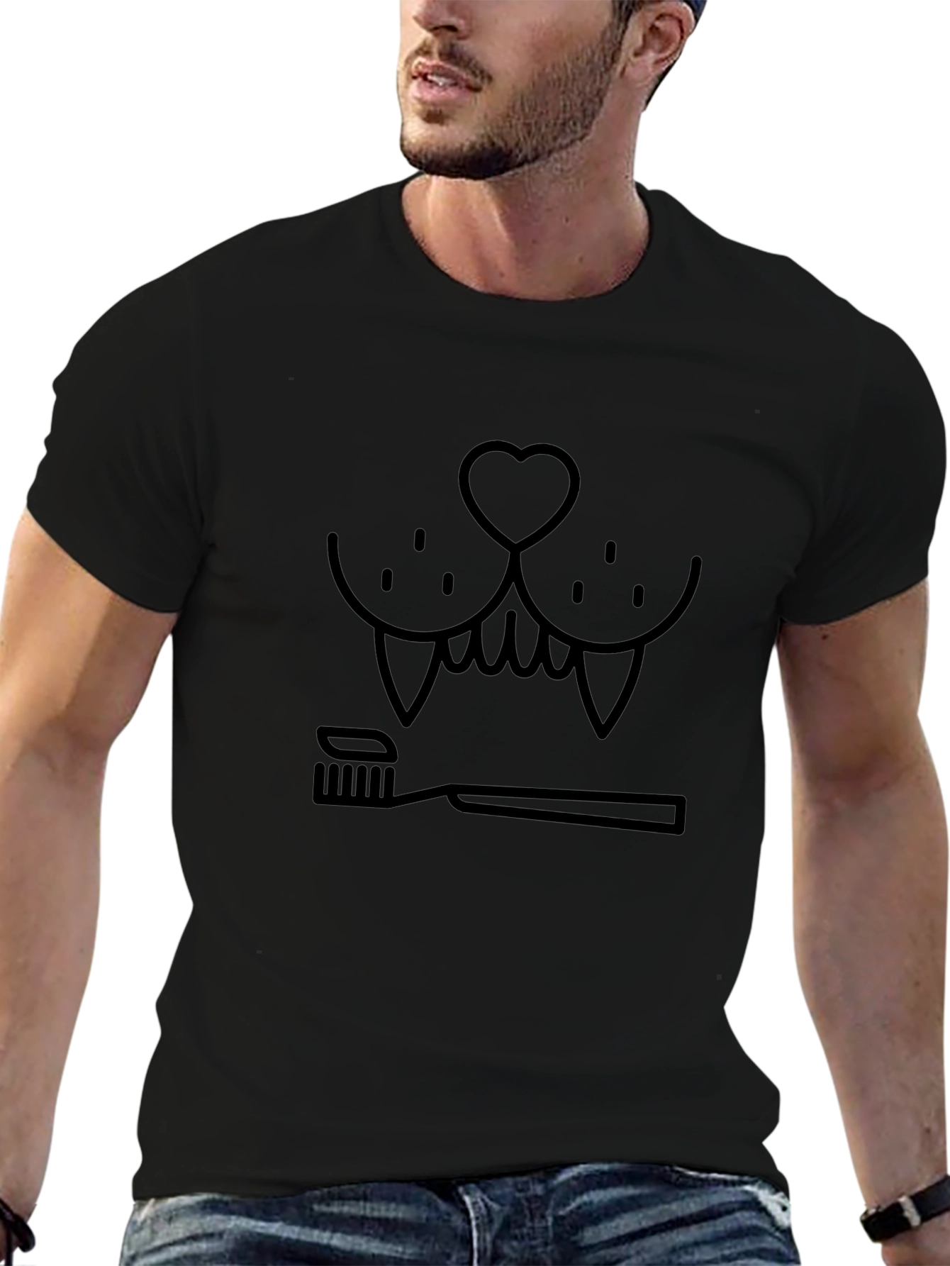 Camiseta Negra Humor Dental