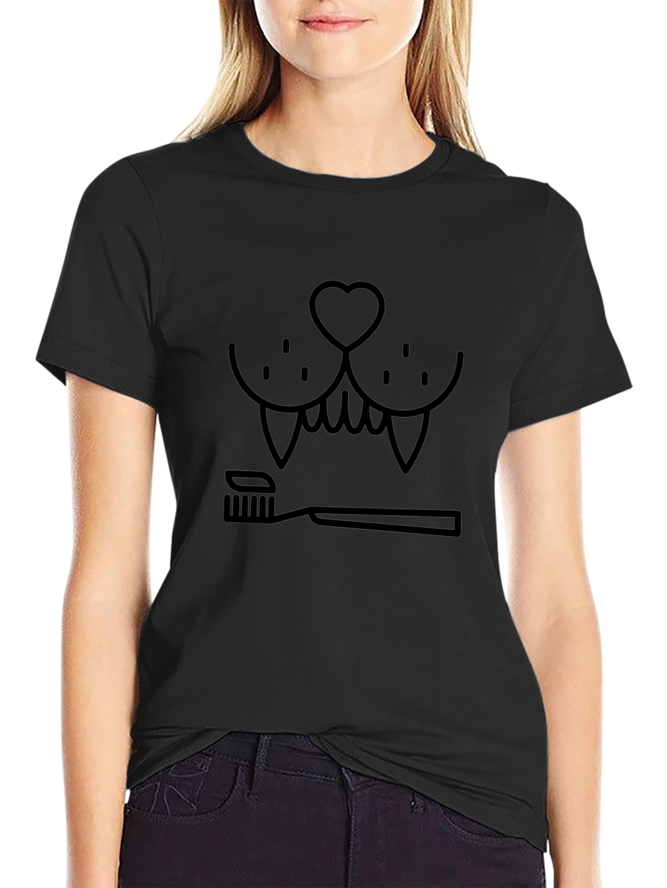 Camiseta Negra Humor Dental
