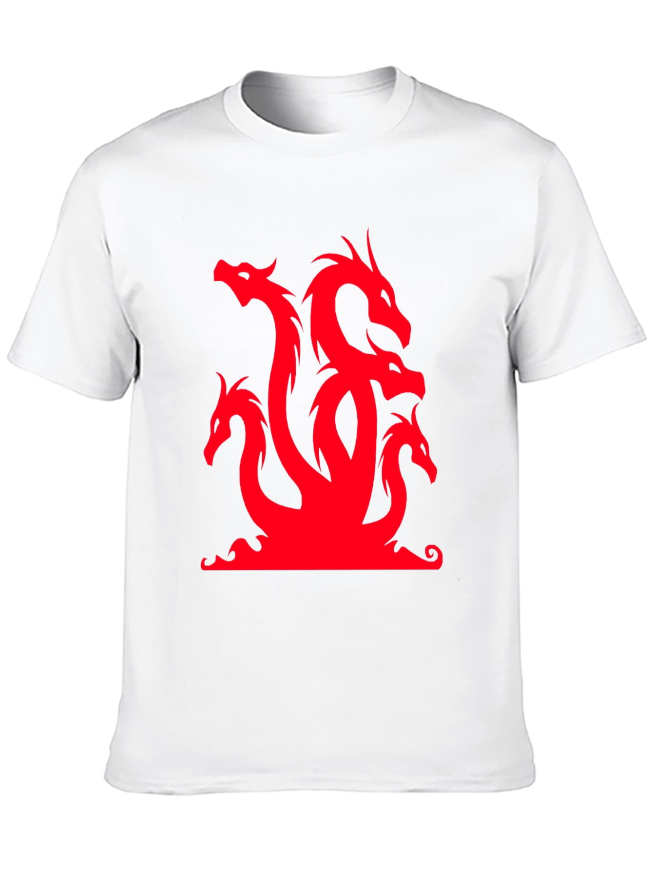 Camiseta Negra con Hidra Roja de Cinco Cabezas