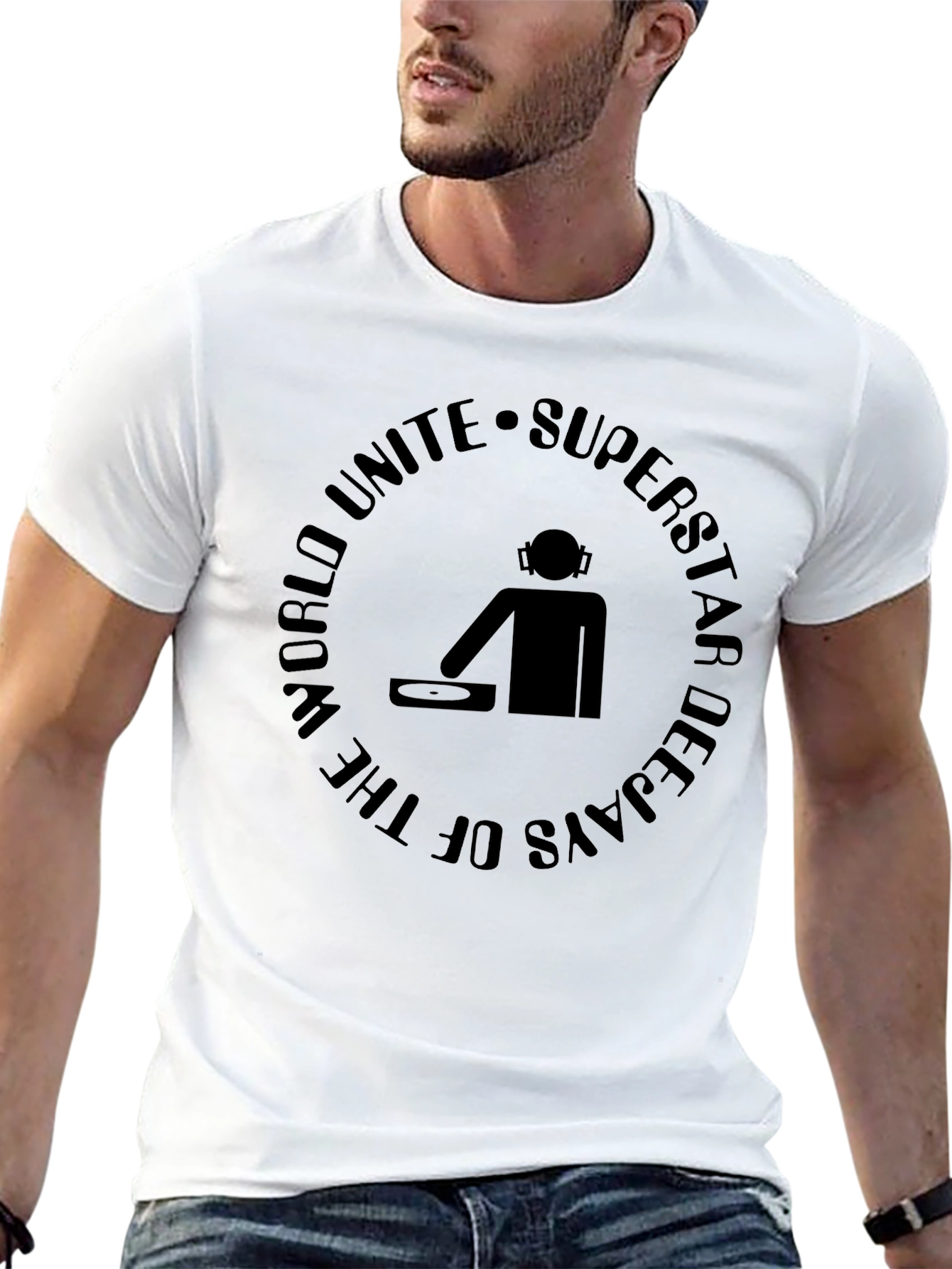 Camiseta Negra DJ Superstar Unisex