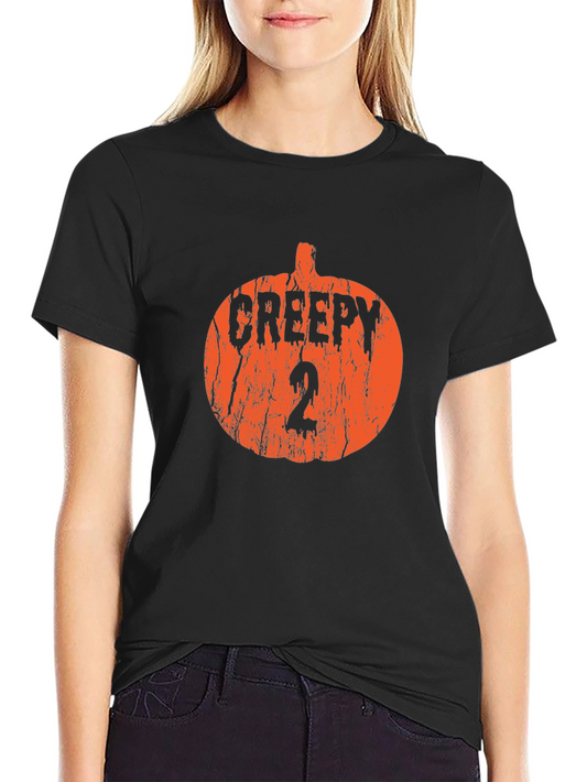 Camiseta Negra Calabaza Creepy 2 Halloween