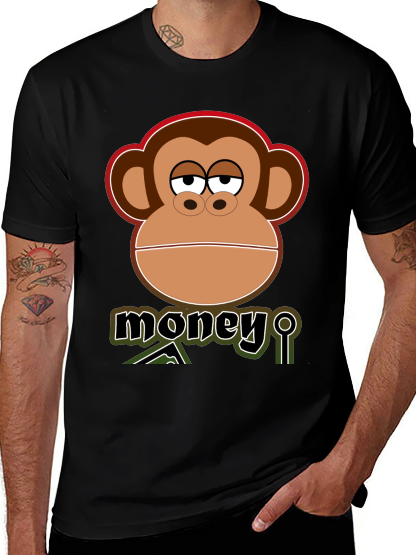 Camiseta Hombre: Mono con Mensaje Money