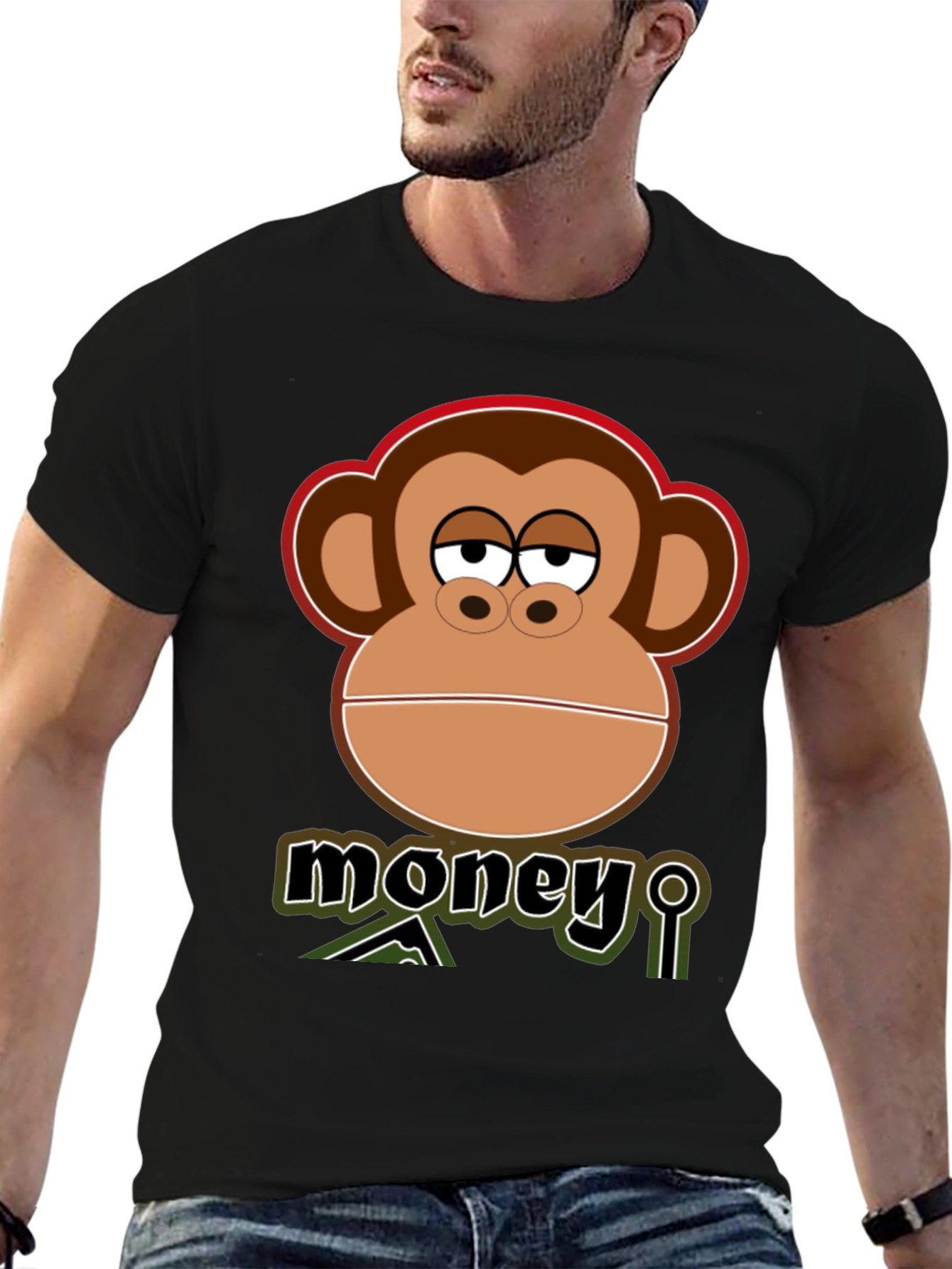 Camiseta Hombre: Mono con Mensaje Money