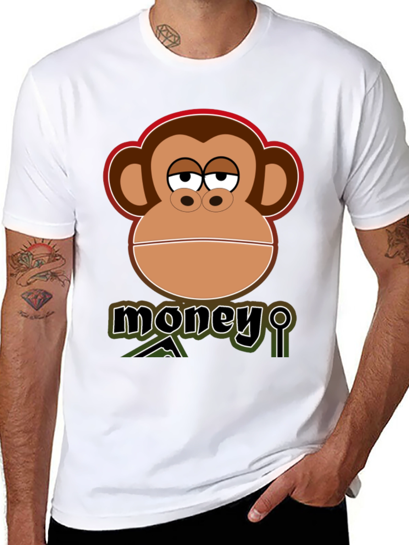 Camiseta Hombre: Mono con Mensaje Money